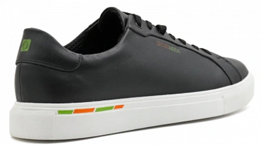 Кеды ортопедические мужские кожаные Ортомода 61145-Х-601 черные увеличенной полноты фото 4