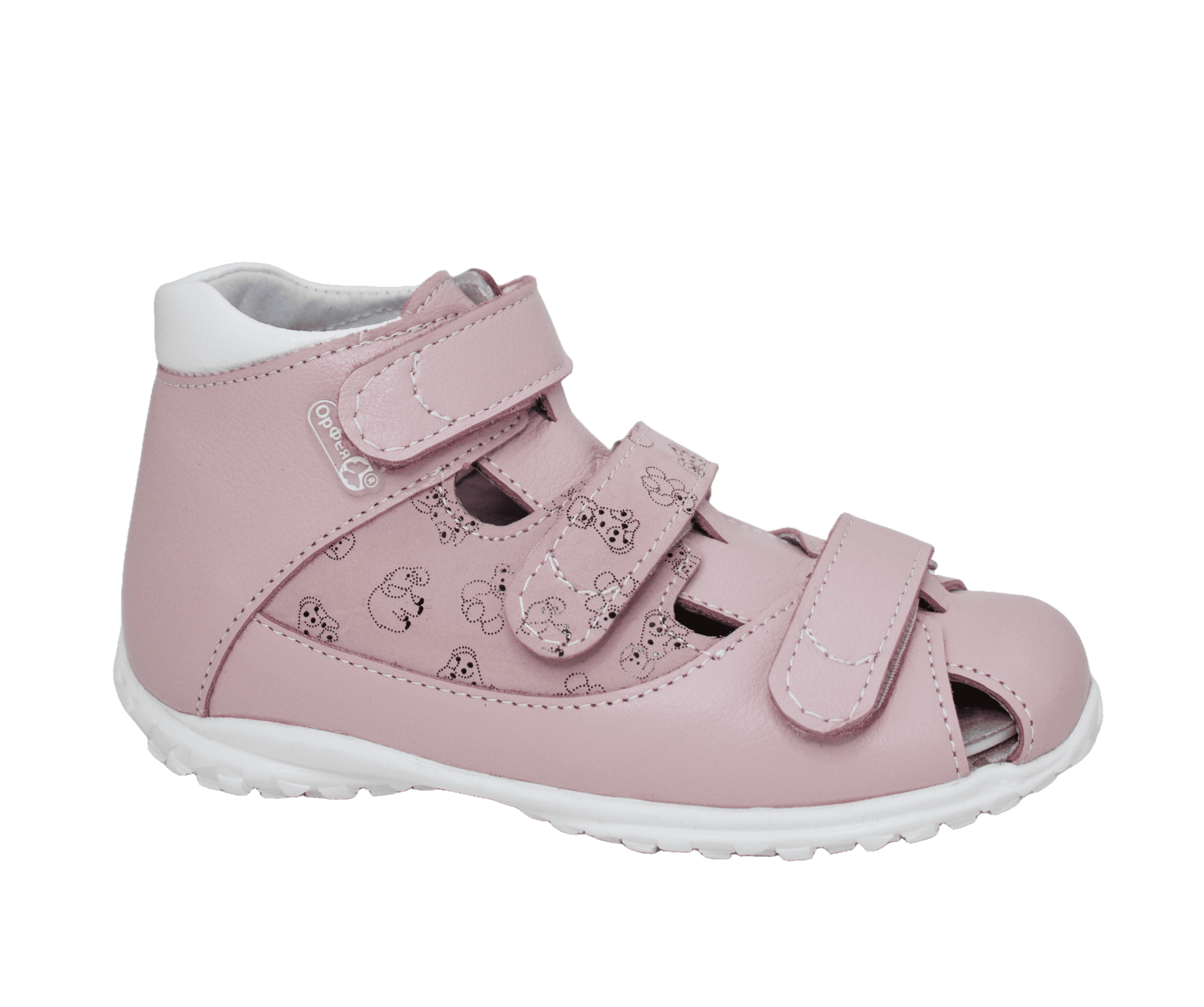 Сандалии детские ортопедические с закрытым носом Орфея Б3-202-104-057-1 кожаные розовые фото 1