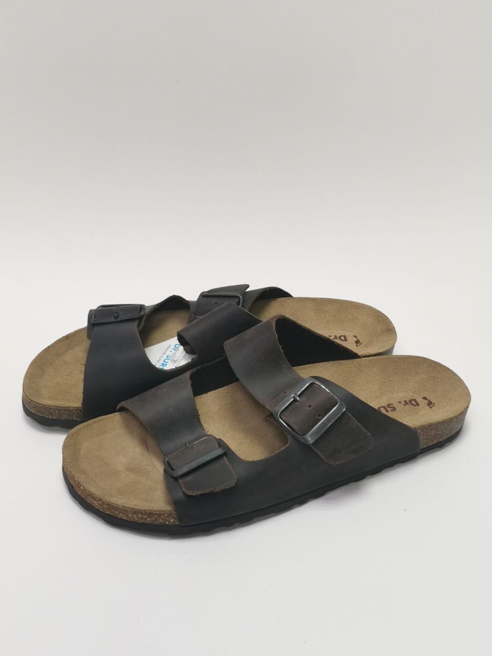 Сандалии мужские из натуральной кожи, с пробковой анатомической стелькой коричневые Сурсил 1718U-3 фото 7