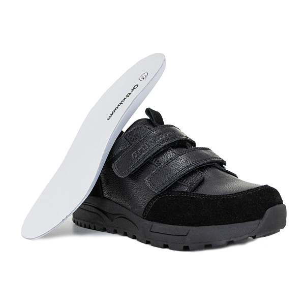 Ортопедическая обувь Orthoboom полуботинки 97057-05 черный бархат фото 4