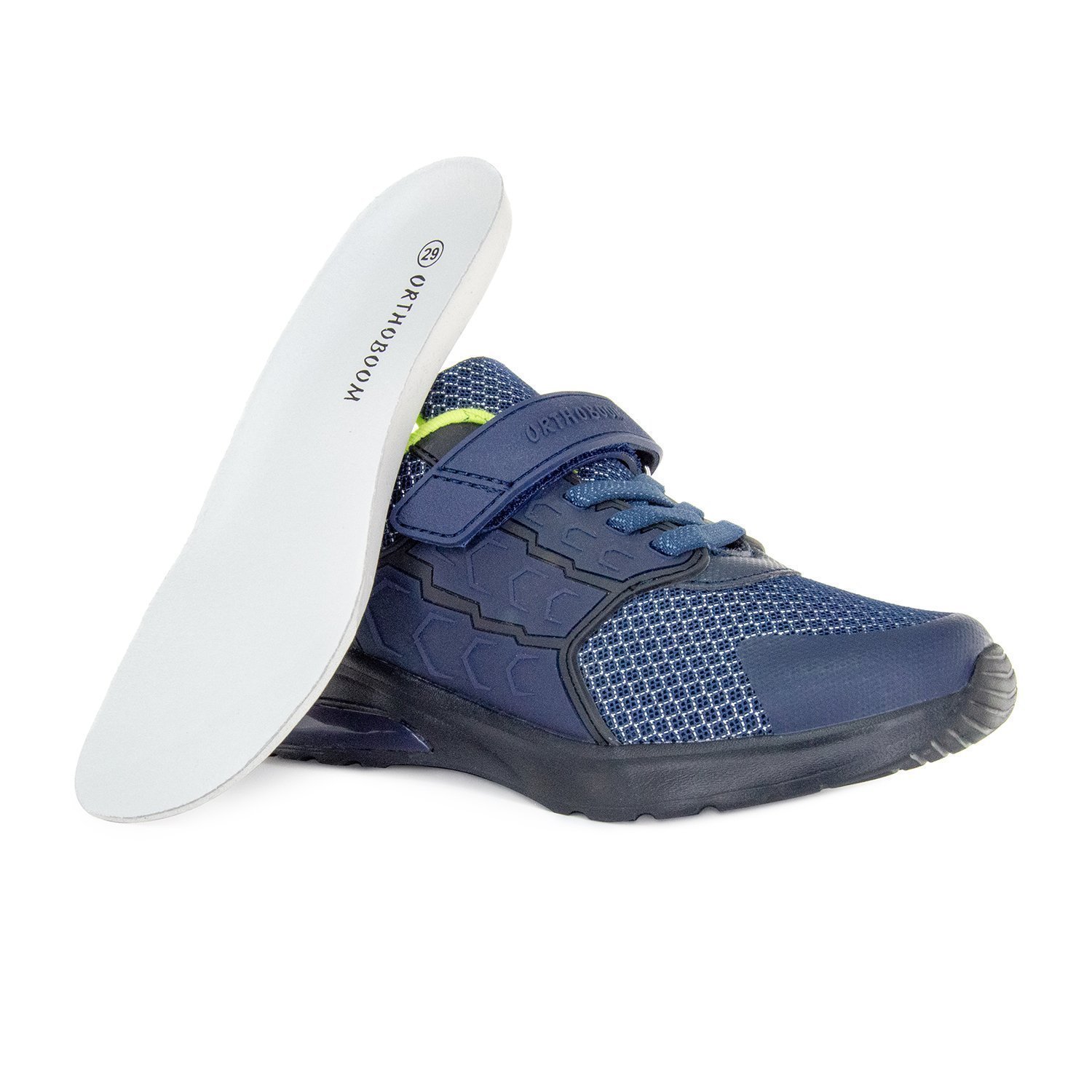 Ортопедические кроссовки Orthoboom 30245-12, цвет темно-синий салатовый фото 6